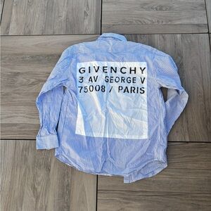 Givenchy Classic Blue and White Striped Shirt